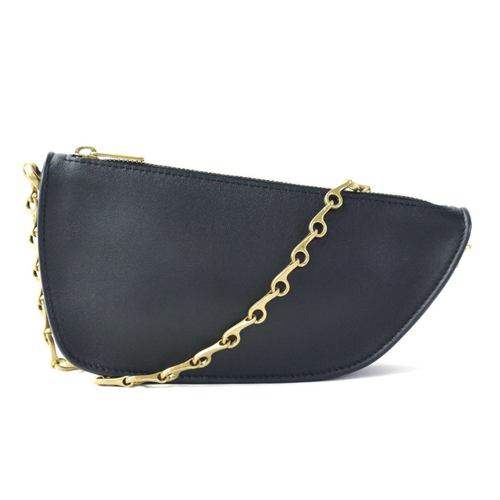Burberry BURBERRY Shoulder Bag Leather Metal Black Gold Women's e62241k